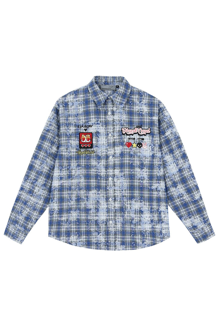 Mosaic Patchwork Plaid Shirt Jacket