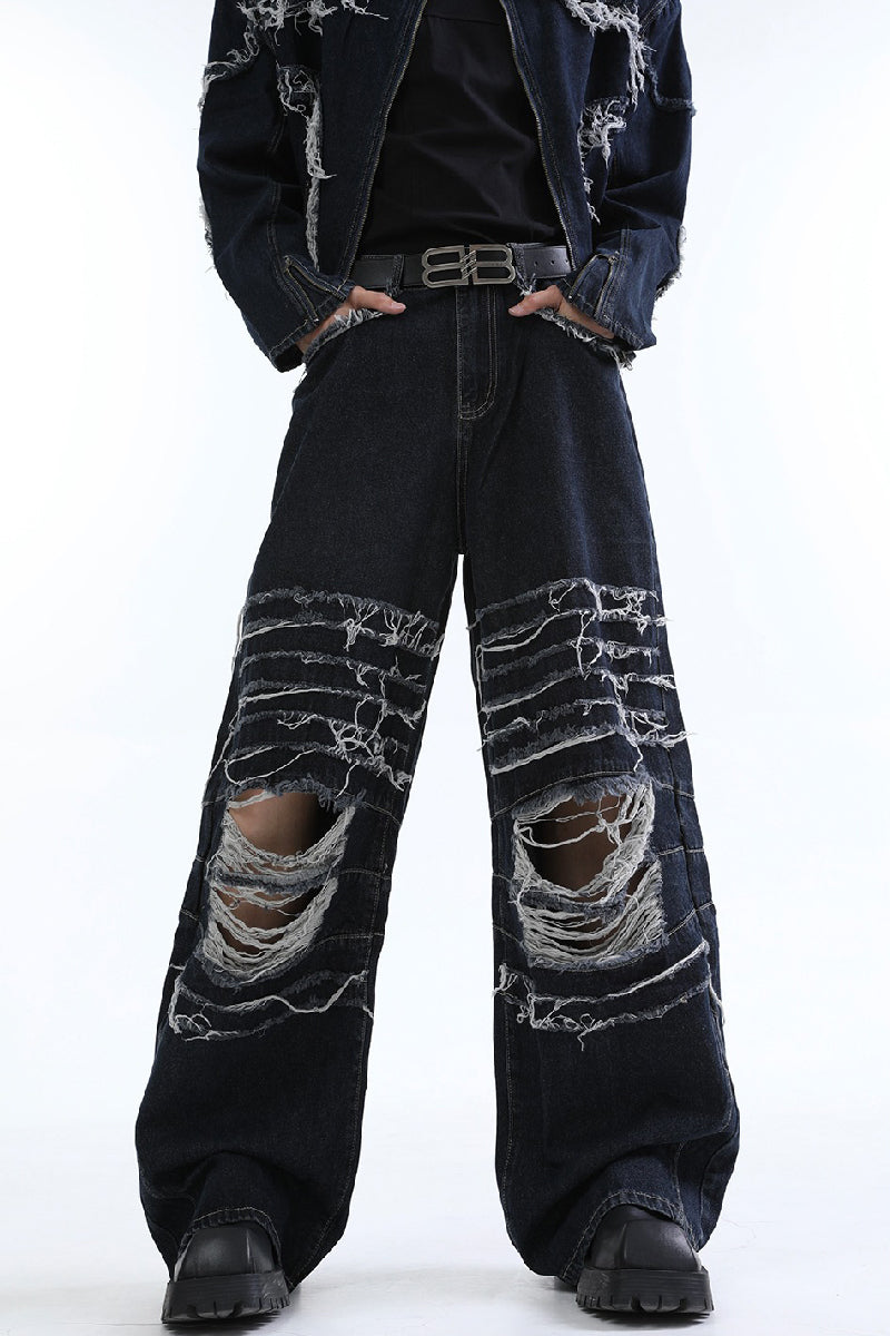 Fringe Ripped Denim Jeans