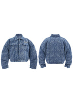 Cropped Scimitar Sleeve Denim Jacket