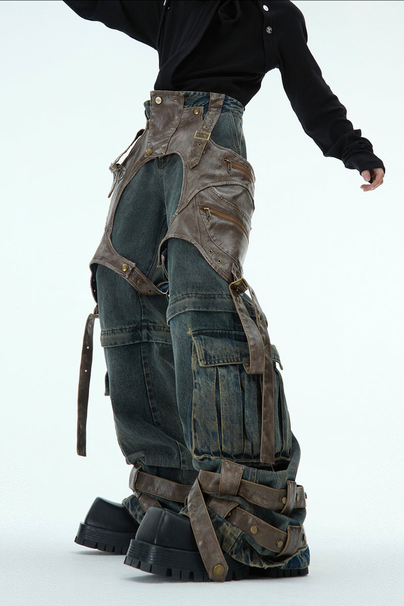 Detachable Patchwork Vintage Jeans