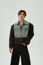 Color Block Vintage Denim Jacket