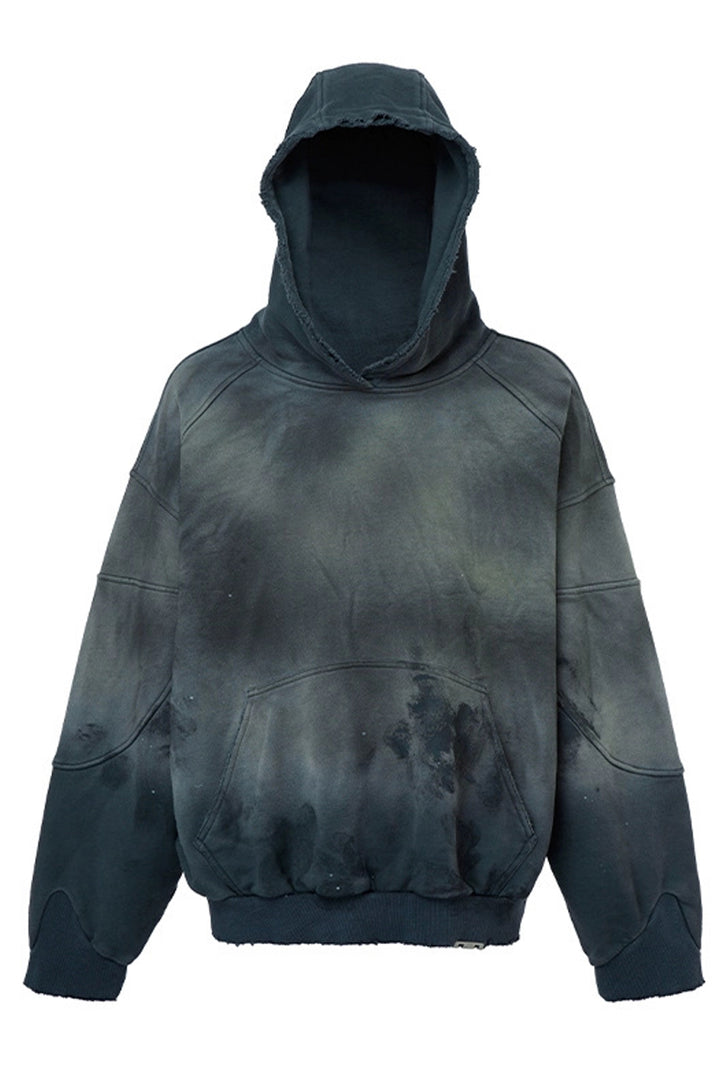 Gradient Dyed Distressed Hoodie