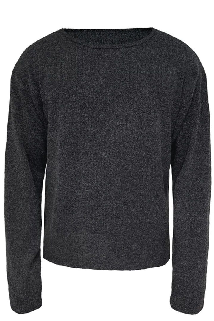 Ribbed Boat Neck Long Sleeve