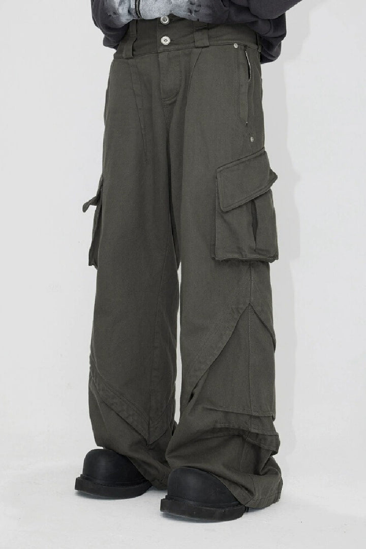 Double Waist Stacked Cargo Pants