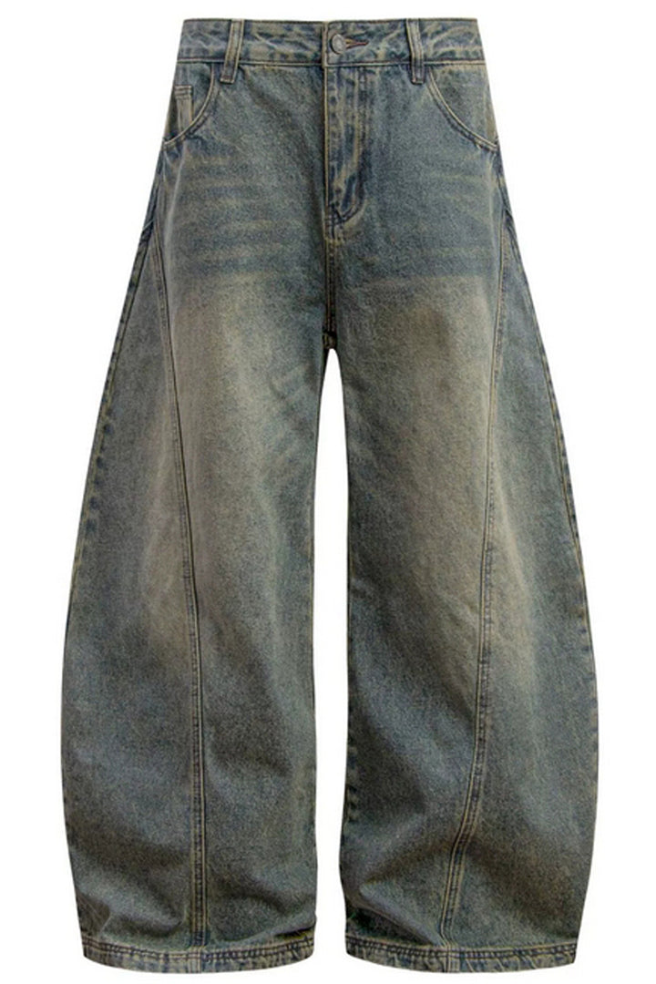 Vintage Washed Wide-Leg Jeans