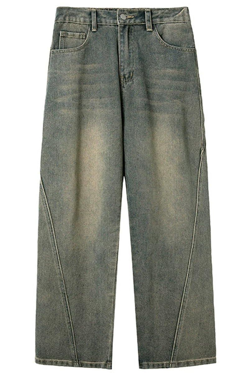 Washed Vintage Wide-Leg Jeans