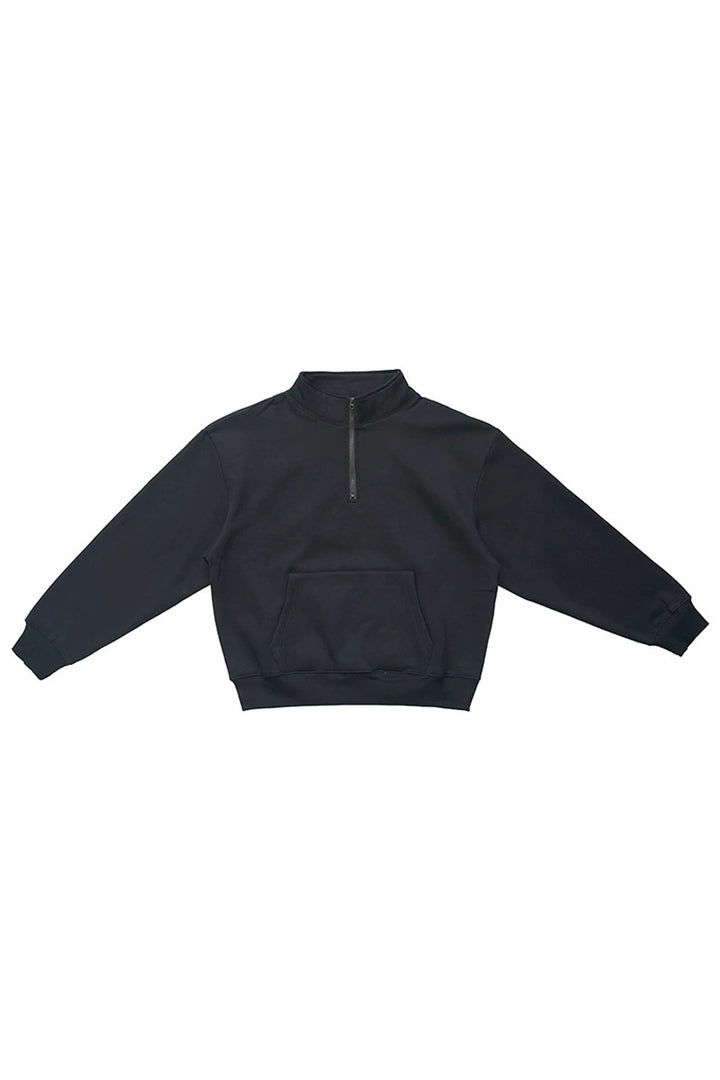 Sporty Half-Zip Fleece Hoodie