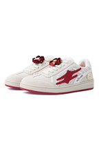 Cream Red Unisex Retro Low Top Trainers