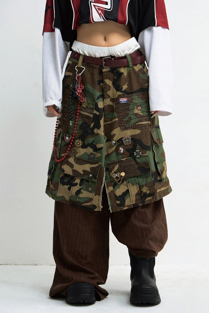 Camo Patch Detachable Badge Pants