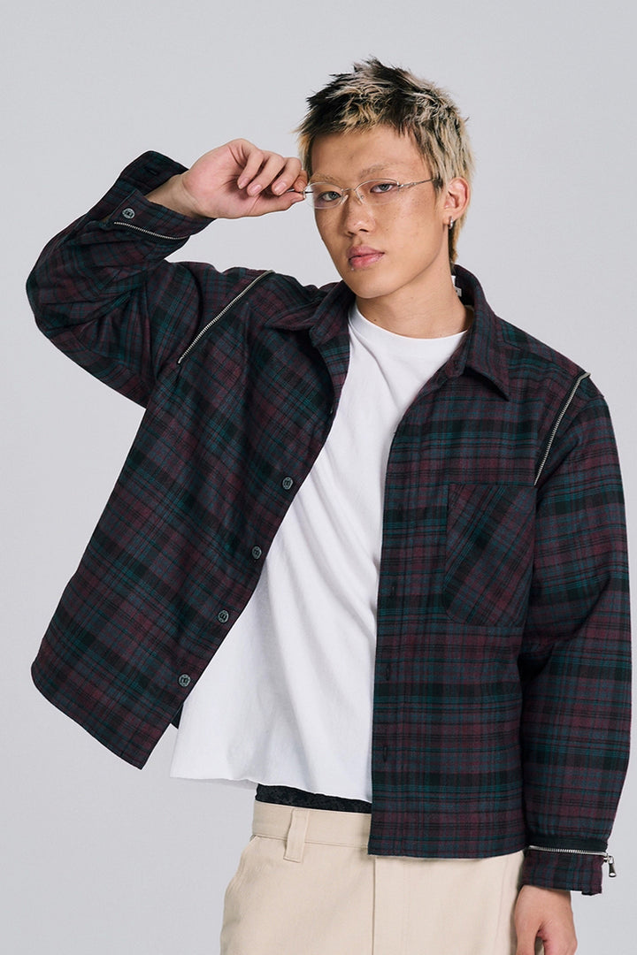 Dual-Purpose Plaid Cotton Jacket