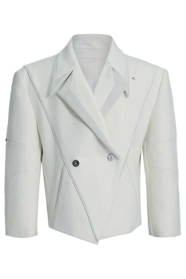 Asymmetric Metal Button Blazer