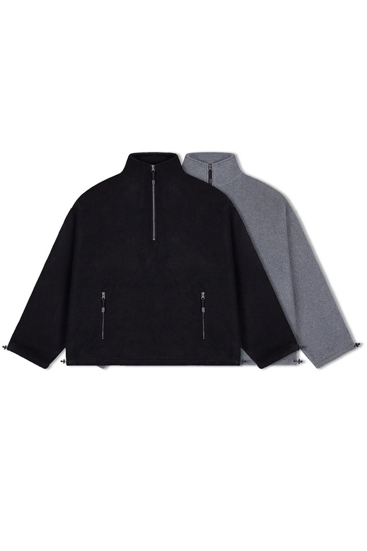 Oversized Half-Zip Fleece Sweatshirt