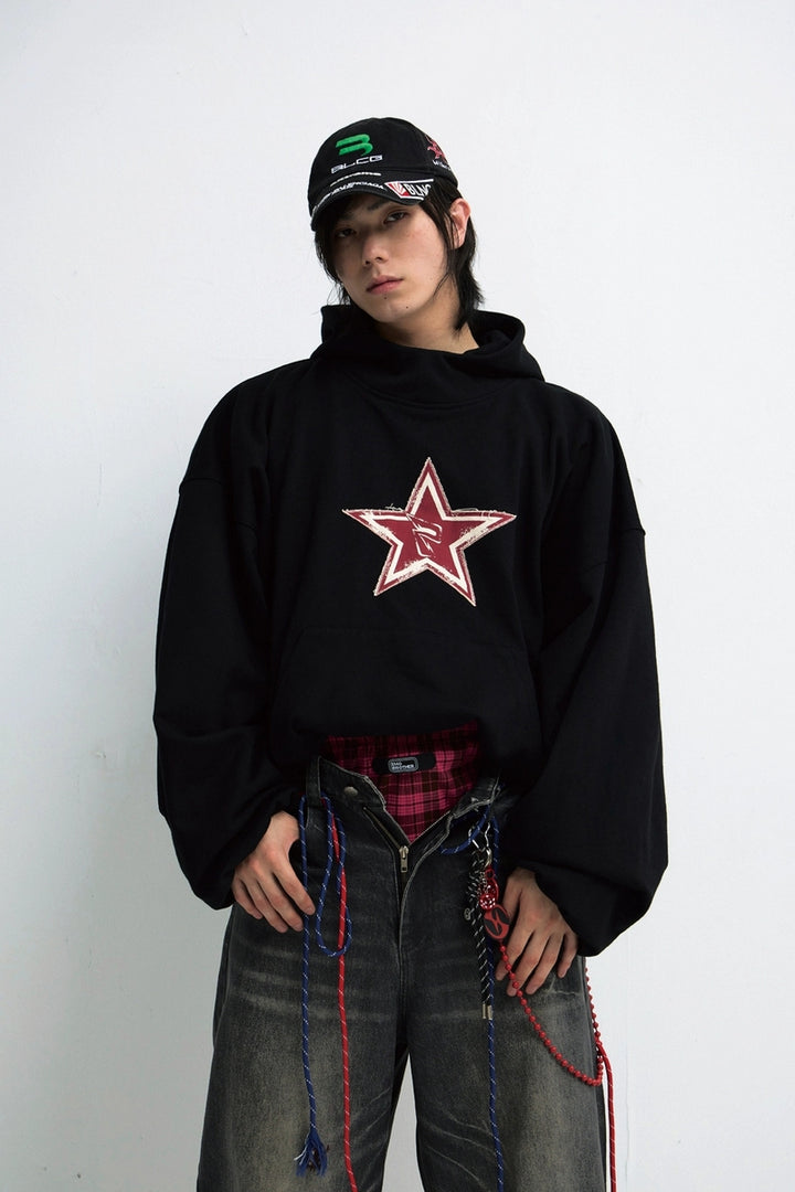 Creative Star Embroidered Hoodie