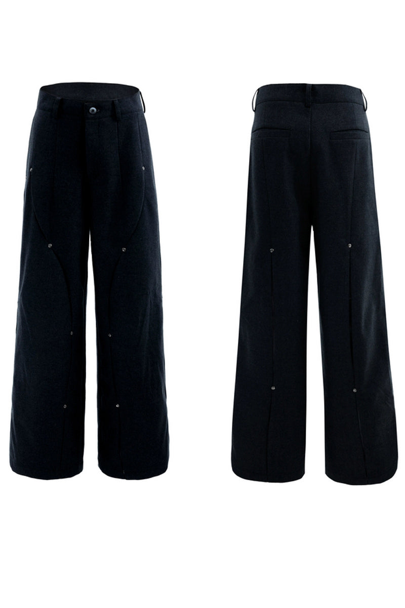 Deconstructed Wool Studded Trousers