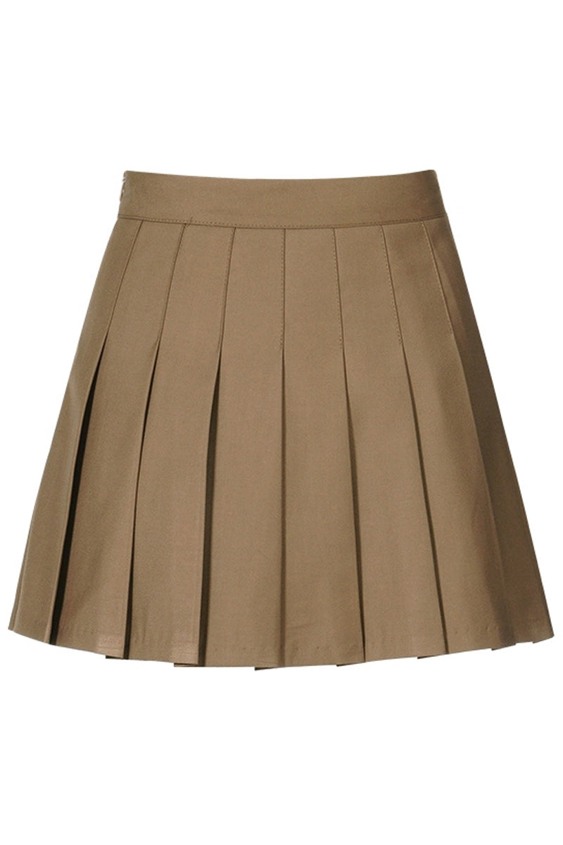 High-Waist Pleated Mini Skirt