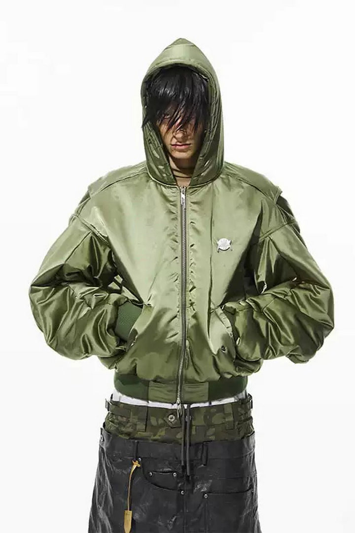 Loose Reversed Sleeve Pilot Jacket