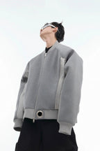 Suede Patchwork Thick Bomber Jacket