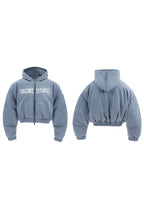 Cropped Hooded Bomber Jacket
