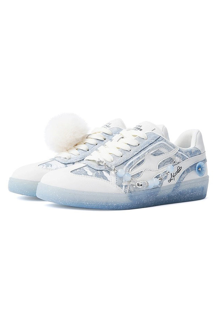 Icy Blue Unisex Retro Low Top Trainers