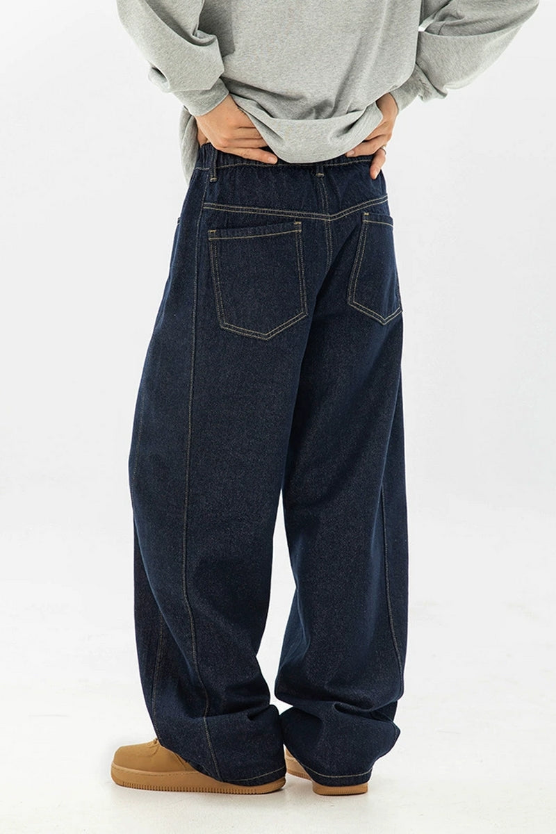 Vintage Straight-Leg Raw Jeans