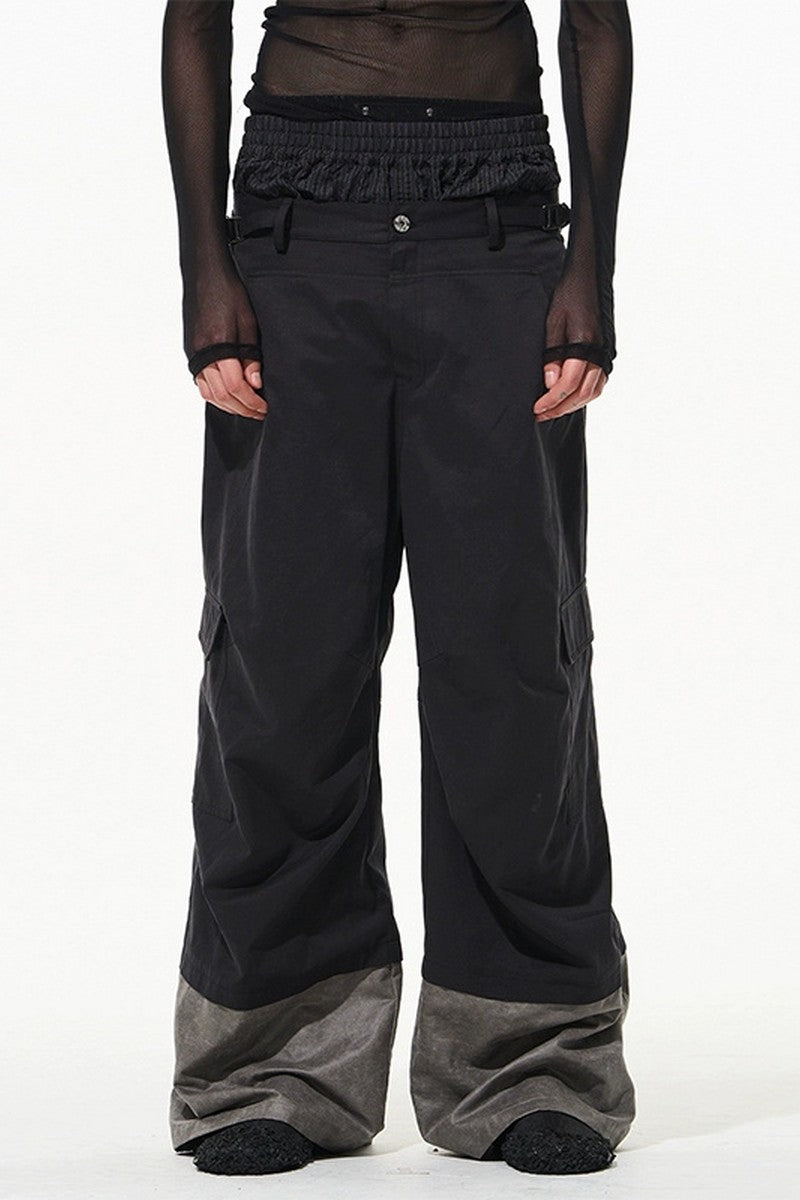Triple Layer Colorblock Cargo Pants