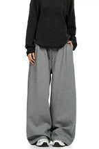 Drawstring Wide Leg Sweatpants - Gray
