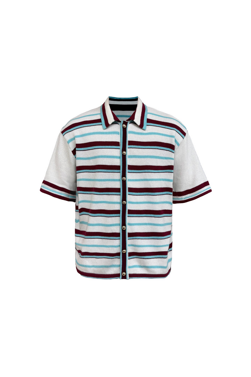 Striped Knit Button Shirt