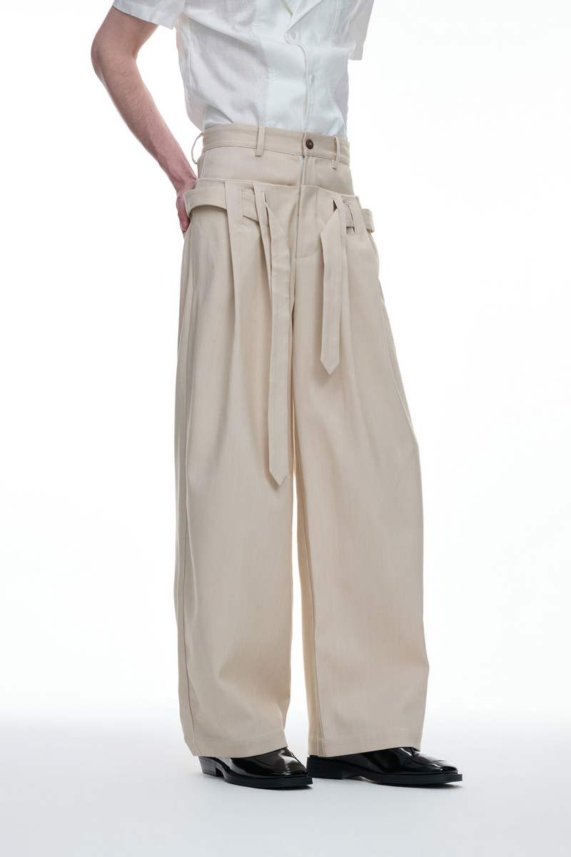 Pleated Wide Leg Trousers