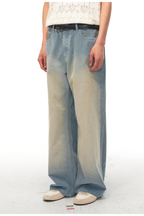 Distressed Corduroy Straight Trousers