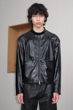Faux Leather Mesh Jacket
