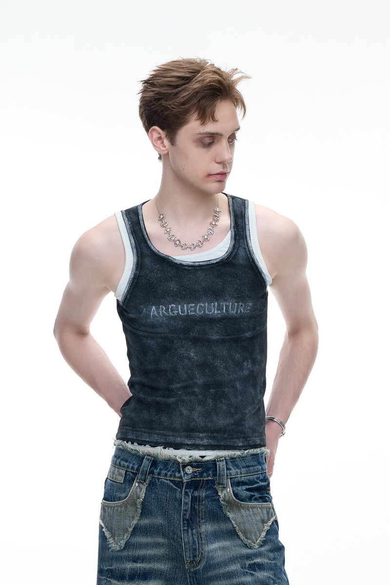 Layered Graffiti Tank Top
