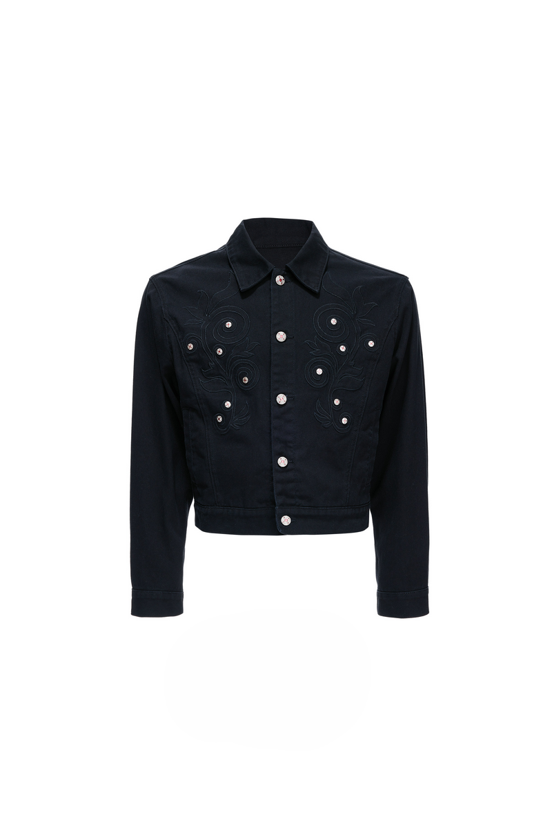 Floral Embroidered Denim Jacket