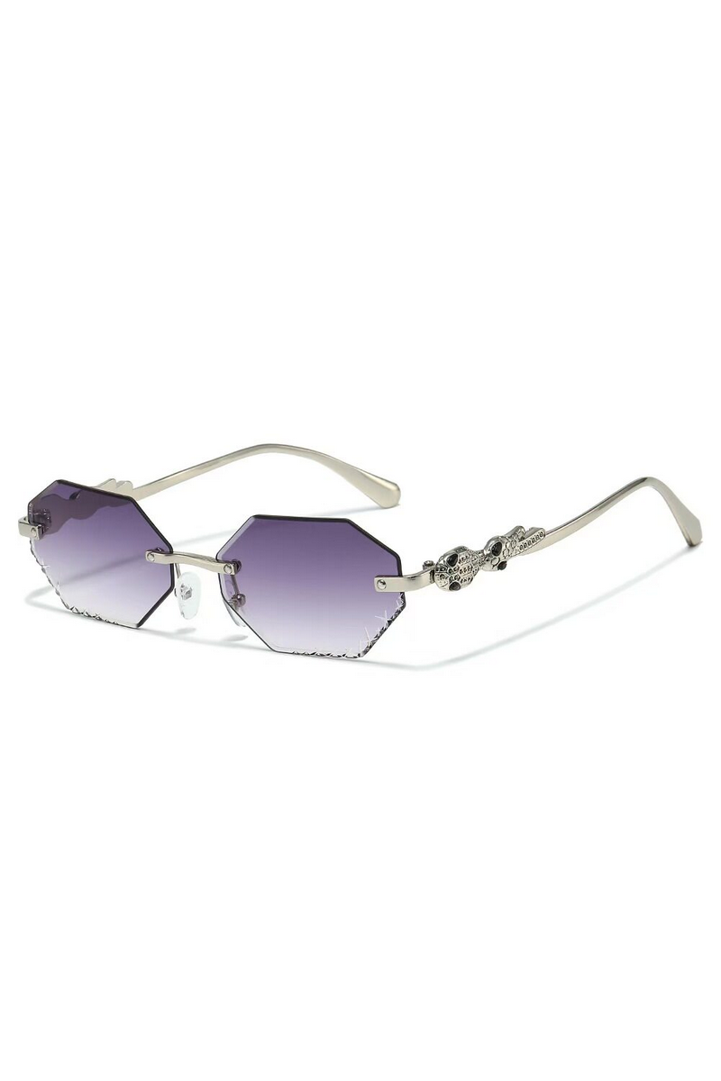Elegant Rimless Rhinestone Polygon Sunglasses
