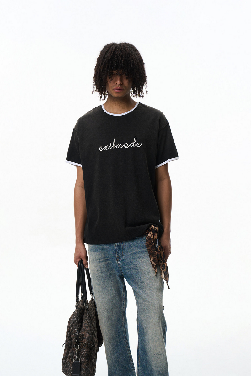 Contrast Rope Embroidered T-Shirt