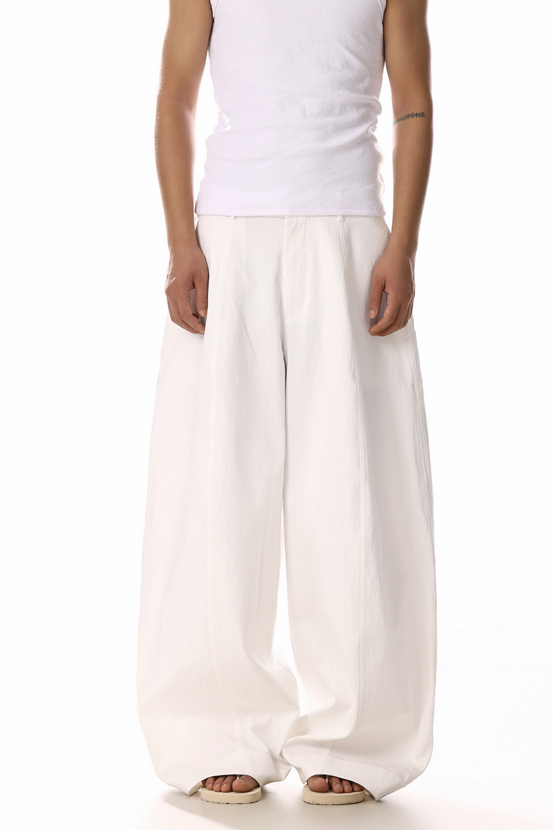 Relaxed Draped Wide Leg Trousers