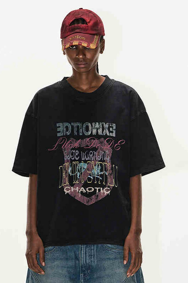 Washed Overlap Graphic Tee