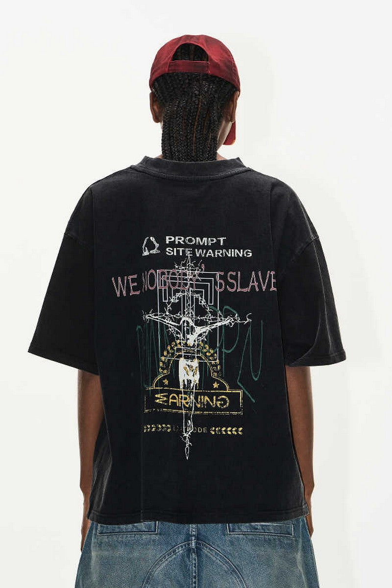 Washed Overlap Graphic Tee