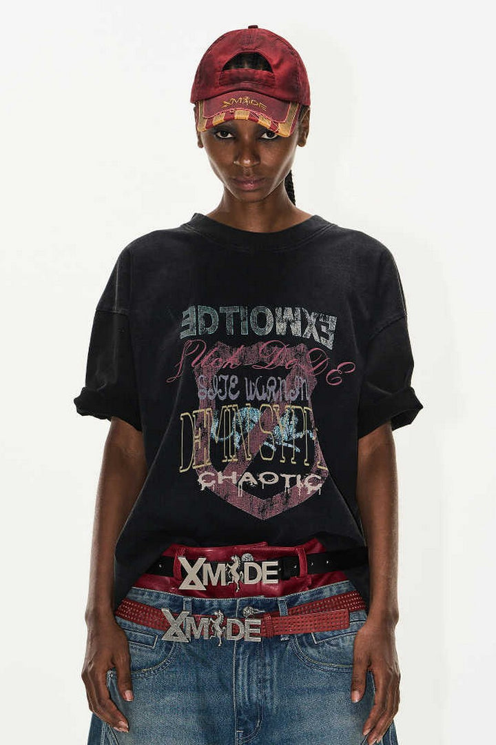 Washed Overlap Graphic Tee