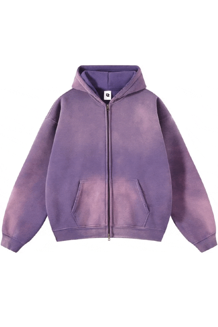 Vintage Spray-Dyed Zip Up Hoodie - CZ Basics – Copping Zone Vintage Spray-Dyed Zip Up Hoodie - CZ Basics – Copping Zone