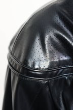 Faux Leather Mesh Jacket