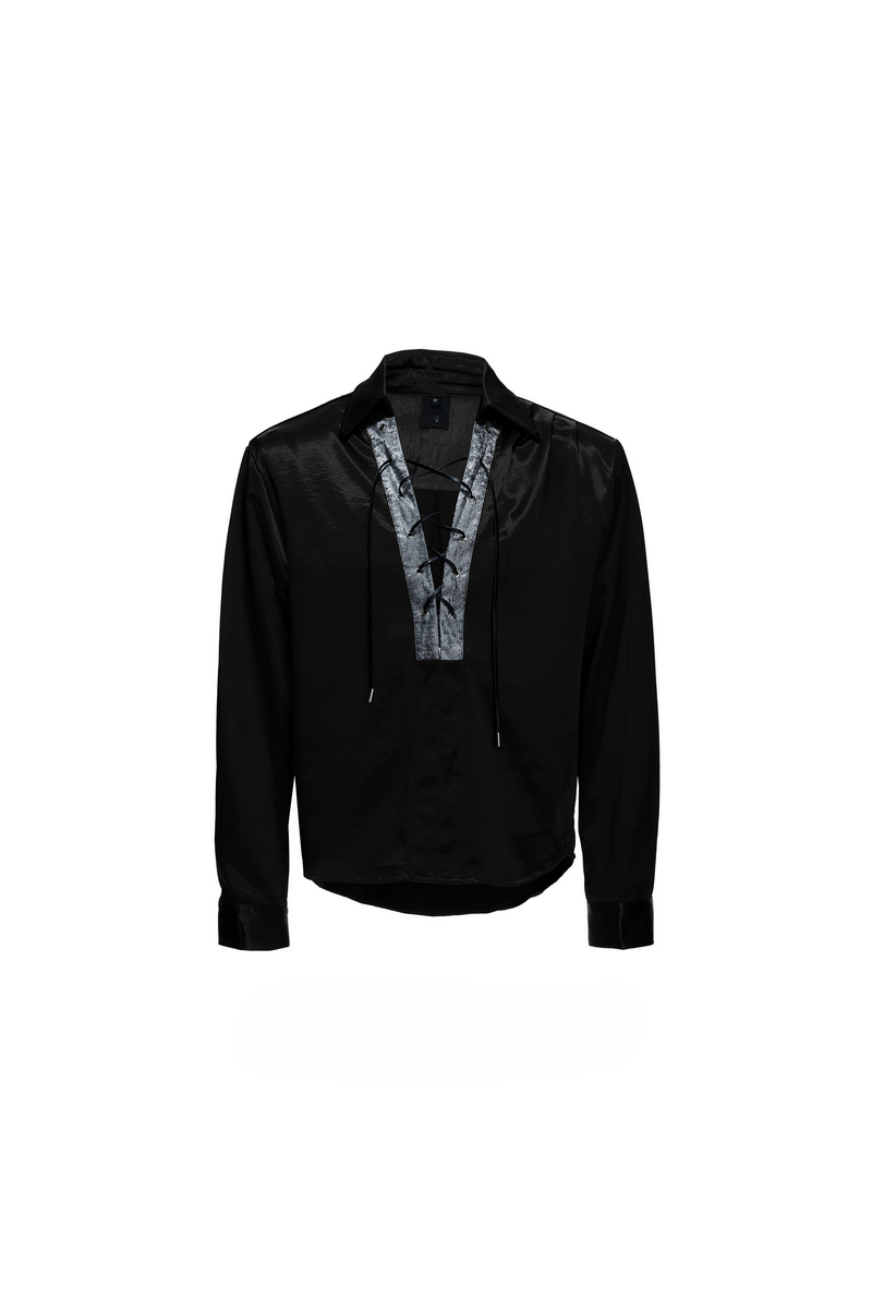 Cross Strap Satin Shirt