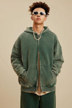 Washed Fleece Zip-Up Hoodie