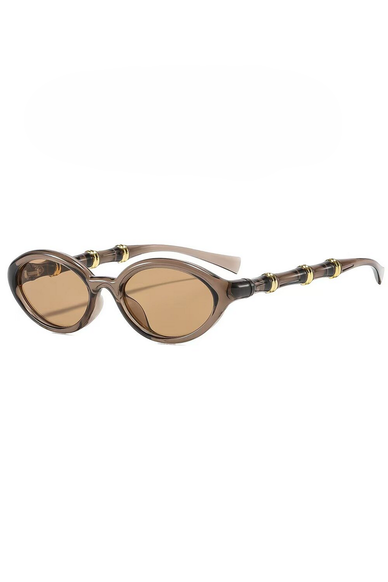 Elegant Bamboo Temple Oval Sunglasses