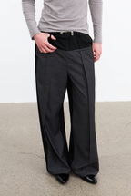 Colorblock Plaid Pleated Trousers