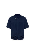 Gathered Stand Collar Shirt