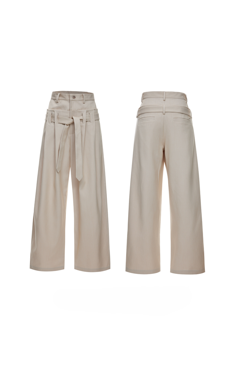 Pleated Wide Leg Trousers