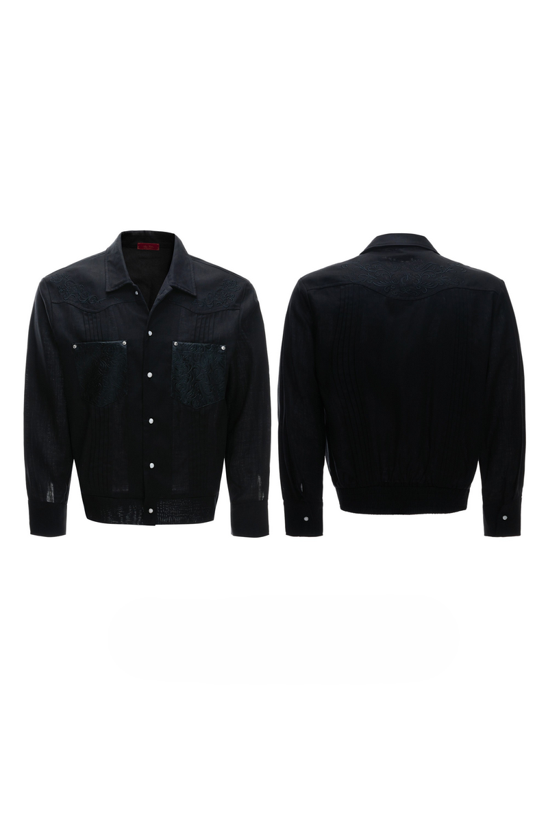 Floral Embroidered Linen Shirt