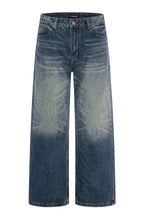 Faded Straight Leg Jeans – Washed Blue – front product view