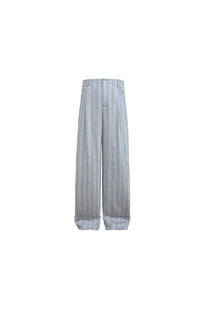 Pinstripe Drawstring Cuff Trousers