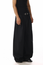 Draped Wide Leg Trousers